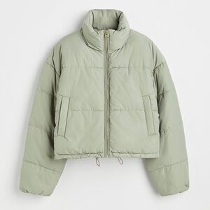 H&M Cropped Puffer Sage Green XS